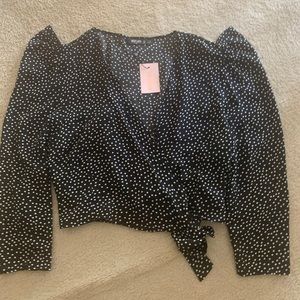 Plus size wrap crop top.